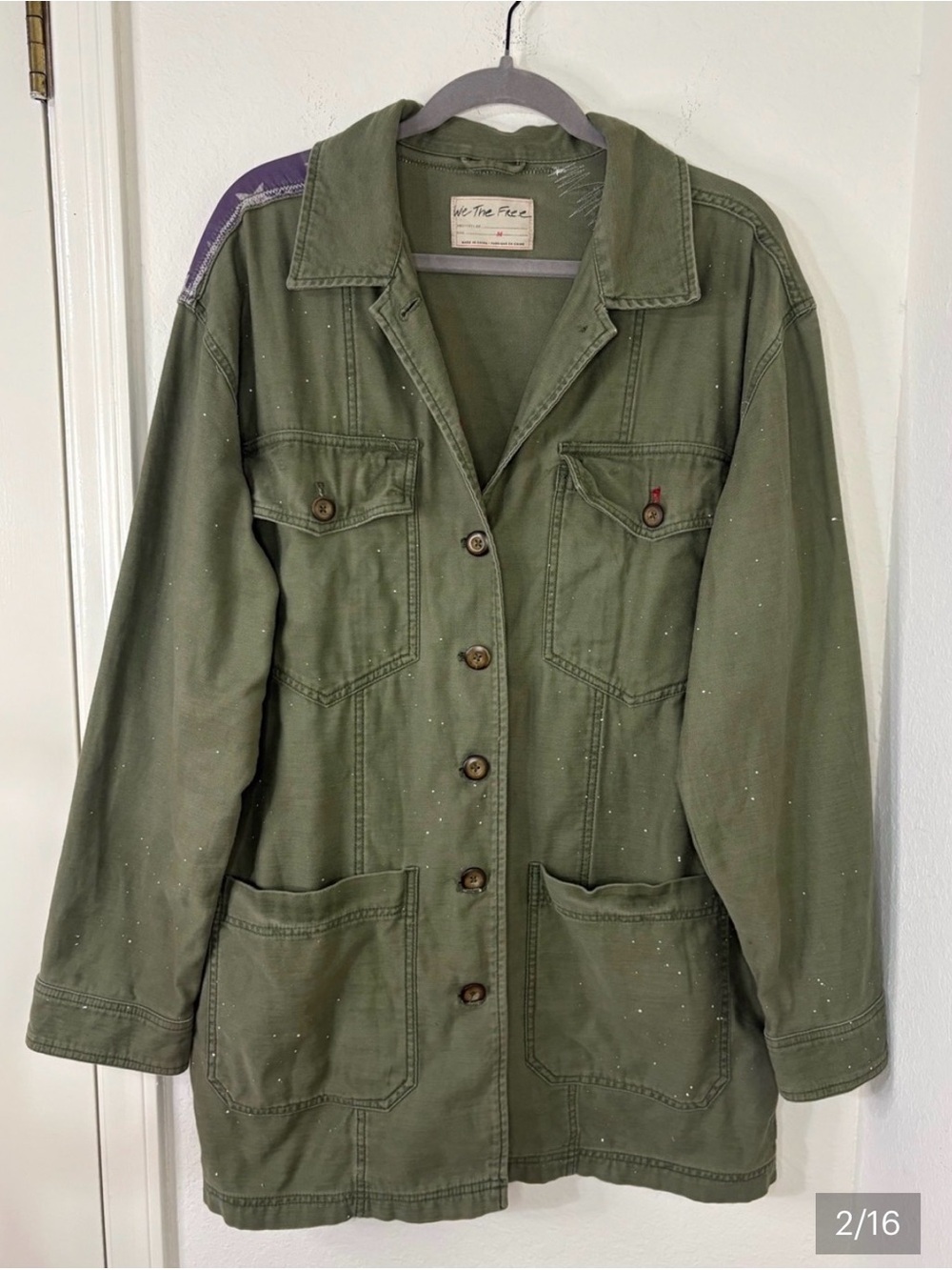 Free People Green Flag-Back Utility Jacket - Picture 2 of 3